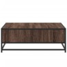 Table basse chêne marron 80x80x30 cm bois d'ingénierie et métal 626485626485