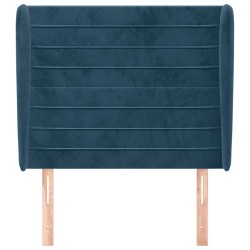 Tête de lit avec oreilles Bleu foncé 83x23x118/128 cm Velours 626486626486
