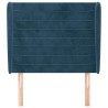 Tête de lit avec oreilles Bleu foncé 83x23x118/128 cm Velours 626486626486
