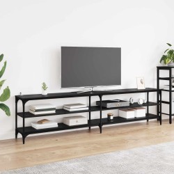 Meuble TV Chêne noir 200 x 30 x 50 cm Bois d'ingénierie et fer 626492626492