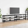 Meuble TV Chêne noir 200 x 30 x 50 cm Bois d'ingénierie et fer 626492626492