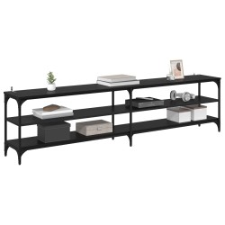 Meuble TV Chêne noir 200 x 30 x 50 cm Bois d'ingénierie et fer 626492626492