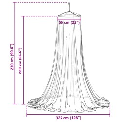 Ciel de lit anti-moustiques 3 pcs 156 mesh Noir ⌀56 x 220 cm 626495626495