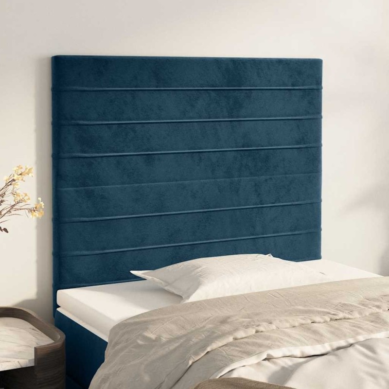 Tête de lit Bleu foncé 80x5x118/128 cm Velours 626498626498