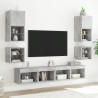 Meuble TV mural avec lumières LED gris béton 30x28,5x30 cm 626501626501