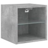 Meuble TV mural avec lumières LED gris béton 30x28,5x30 cm 626501626501