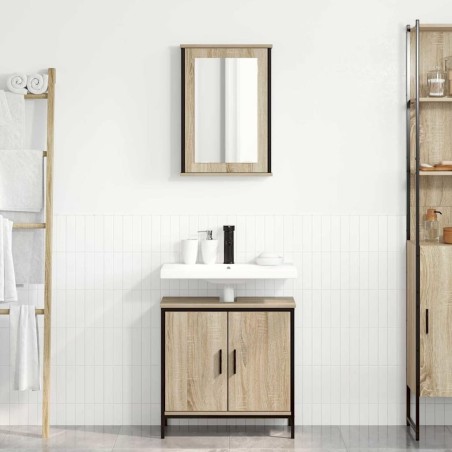 Ensemble de mobilier de salle de bain avec étagère 2 pcs Marron 626502626502