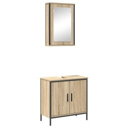Ensemble de mobilier de salle de bain avec étagère 2 pcs Marron 626502626502