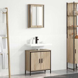 Ensemble de mobilier de salle de bain avec étagère 2 pcs Marron 626502626502