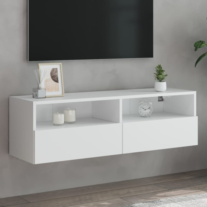Meuble TV mural blanc 100x30x30 cm bois d'ingénierie 626505626505