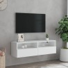 Meuble TV mural blanc 100x30x30 cm bois d'ingénierie 626505626505