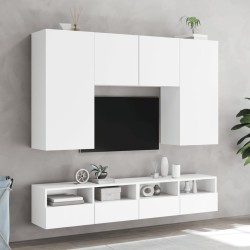 Meuble TV mural blanc 100x30x30 cm bois d'ingénierie 626505626505