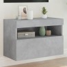 Meuble TV mural avec lumières LED gris béton 60x30x40 cm 626507626507