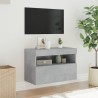 Meuble TV mural avec lumières LED gris béton 60x30x40 cm 626507626507