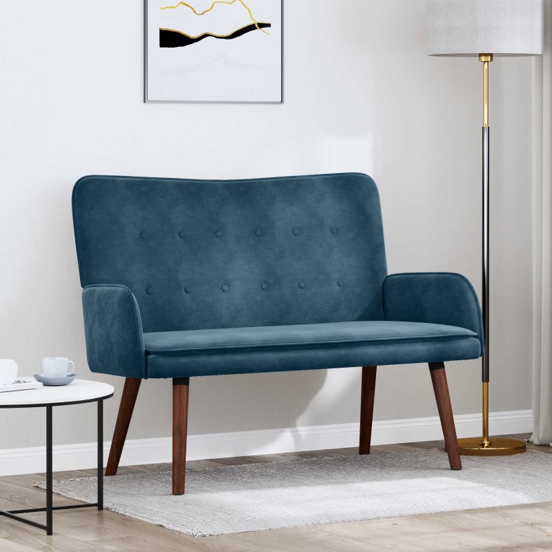 Sofa 2 places Bleu 115 x 61 x 87 cm Velours (V) 626510626510