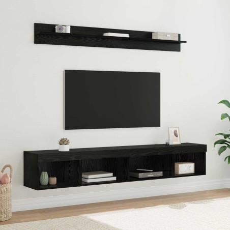 Ensemble de meuble TV mural 5 pcs Chêne noir Bois d'ingénierie 626523626523