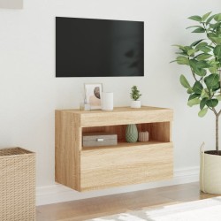 Meuble TV mural avec lumières LED chêne sonoma 60x30x40 cm 626532626532