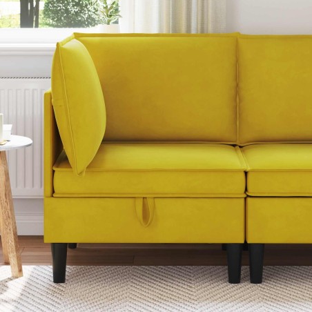 Sofa avec rangement Jaune Velours 626535626535