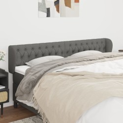 Tête de lit avec oreilles Gris foncé 203x23x78/88 cm Tissu 626542626542