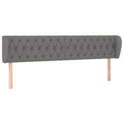 Tête de lit avec oreilles Gris foncé 203x23x78/88 cm Tissu 626542626542
