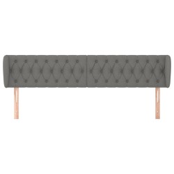 Tête de lit avec oreilles Gris foncé 203x23x78/88 cm Tissu 626542626542