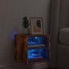 Meuble TV mural avec lumières LED chêne fumé 30x28,5x30 cm 626546626546