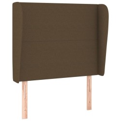 Tête de lit avec oreilles Marron foncé 103x23x118/128 cm Tissu 626547626547