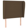 Tête de lit avec oreilles Marron foncé 103x23x118/128 cm Tissu 626547626547