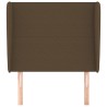 Tête de lit avec oreilles Marron foncé 103x23x118/128 cm Tissu 626547626547