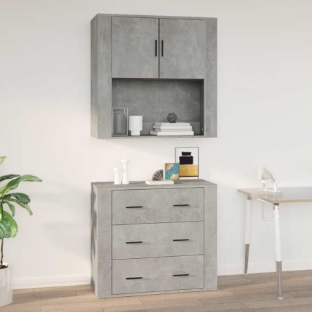 Armoire murale Gris béton 80x33x80 cm Bois d'ingénierie 626548626548