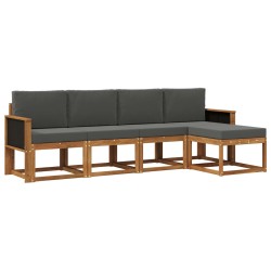 Ensemble de canapés d'extérieur 5 pcs Naturel et Anthracite 626553626553