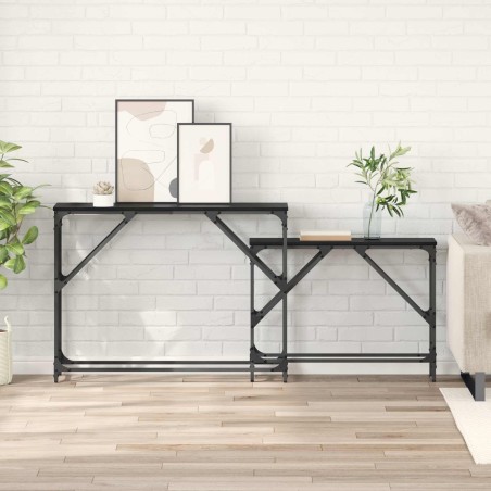 Table console 2 pcs Chêne noir 100 x 28 x 75 cm 626554626554