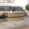 Table basse avec lumières LED chêne artisanal 90x50x40 cm 626555626555