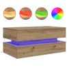 Table basse avec lumières LED chêne artisanal 90x50x40 cm 626555626555