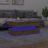 Table basse avec lumières LED chêne artisanal 90x50x40 cm 626555626555