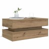 Table basse avec lumières LED chêne artisanal 90x50x40 cm 626555626555