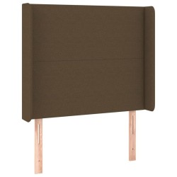 Tête de lit avec oreilles Marron foncé 103x16x118/128 cm Tissu 626557626557