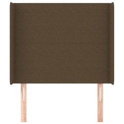 Tête de lit avec oreilles Marron foncé 103x16x118/128 cm Tissu 626557626557