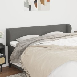 Tête de lit avec oreilles Gris foncé 203x23x78/88 cm Tissu 626560626560