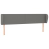 Tête de lit avec oreilles Gris foncé 203x23x78/88 cm Tissu 626560626560