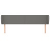 Tête de lit avec oreilles Gris foncé 203x23x78/88 cm Tissu 626560626560
