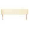 Tête de lit avec oreilles Crème 203x23x78/88 cm Similicuir 626561626561