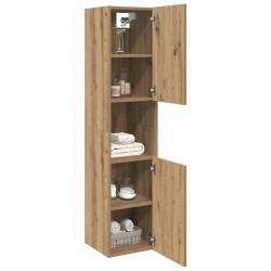 Armoire de salle de bain suspendue chêne artisanal 30x30x130 cm 626562626562