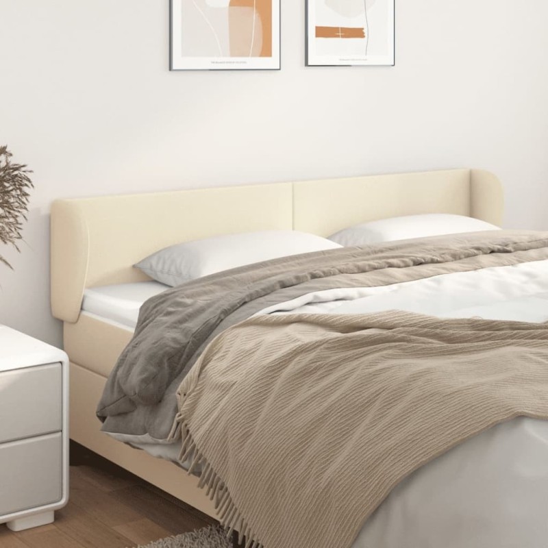 Tête de lit avec oreilles Crème 163x23x78/88 cm Similicuir 626563626563