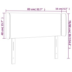Tête de lit à LED Noir 83x16x78/88 cm Tissu 626565626565