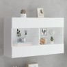 Meuble TV mural avec lumières LED blanc 98,5x30x60,5 cm 626568626568