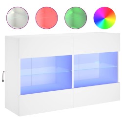Meuble TV mural avec lumières LED blanc 98,5x30x60,5 cm 626568626568