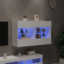Meuble TV mural avec lumières LED blanc 98,5x30x60,5 cm 626568626568