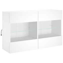 Meuble TV mural avec lumières LED blanc 98,5x30x60,5 cm 626568626568