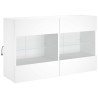 Meuble TV mural avec lumières LED blanc 98,5x30x60,5 cm 626568626568